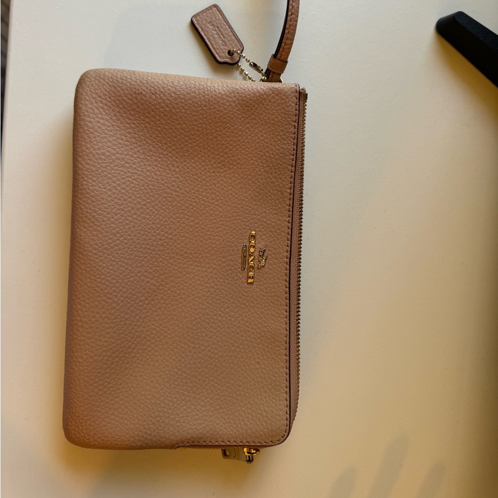 Nude Pink Coach Hand Clutch